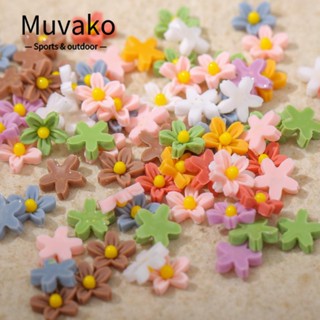 Muvako กลีบดอกไม้เรซิ่น พลาสติก 5 กลีบ คละสี สําหรับตกแต่งเล็บ DIY