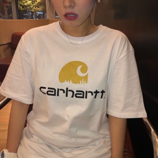 เสื้อยืดแขนสั้นลําลอง พิมพ์ลายโลโก้ Carhartt kahart ขนาดใหญ่ แฟชั่นฤดูร้อน สําหรับผู้ชาย และผู้หญิง n4bp