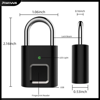 Jl- กุญแจล็อคลายนิ้วมือ แบบโลหะ ชาร์จ USB สําหรับกระเป๋าเดินทาง กระเป๋าหนังสือ กระเป๋าเดินทาง กระเป๋าเป้สะพายหลัง