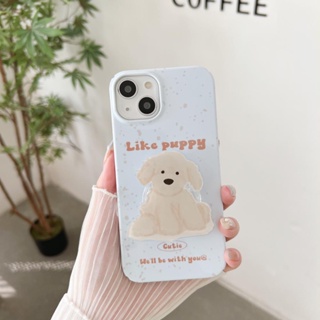 เคสโทรศัพท์มือถือแบบแข็ง ลายลูกสุนัข สีฟ้า สําหรับ iPhone 11 12 12Pro 12ProMax 13 13Pro 13ProMax 14 14Pro 14ProMax