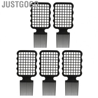 Justgogo Curly Hair Twist Combs  Curling 5pcs Grid Shape Black Glossy Comb  ABS Ergonomic for Men Dreadlocks