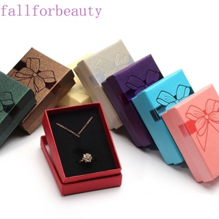 FALLFORBEAUTY กล่องกระดาษ ทรงสี่เหลี่ยม ขนาดเล็ก สําหรับใส่เครื่องประดับ ของขวัญ งานแต่งงาน