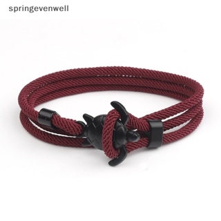 [springevenwell] สร้อยข้อมือเชือกถัก แฮนด์เมด ปรับได้ หลายชั้น เครื่องประดับแฟชั่น สําหรับคู่รัก ของขวัญปาร์ตี้