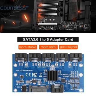 อะแดปเตอร์การ์ดขยาย 1 เป็น 5 พอร์ต SATA SATA3.0 6Gbps PC SATA [countless.th]