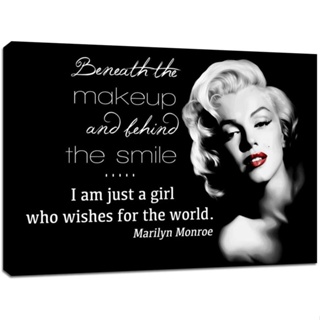 โปสเตอร์ผ้าใบ พิมพ์ลายคําคม Marilyn Monroe สีแดง สําหรับตกแต่งผนังบ้าน ห้องนอน ห้องนั่งเล่น