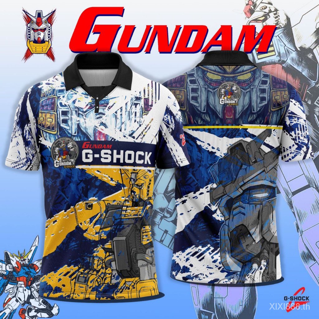 เสื้อยืดโปโล GSHOCK GUNDAM RETRO KDDX