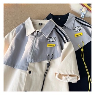 เสื้อเชิ้ต แบบผูกเชือก สไตล์ฮ่องกง สําหรับผู้ชาย