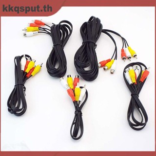 3 RCA To 3 RCA สายเคเบิ้ลเสียง Av Male To Female ต่อขยายวิดีโอ THK2