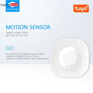 Tuya Mini WiFi PIR Motion Sensor Smart Home Infrared Passive Detector Security Remote Alarm 24 Hours Real time Monitoring APP การแจ้งเตือนแบบกด homelove