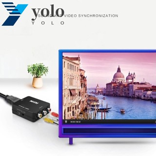 Yolo อะแดปเตอร์แปลงสายชาร์จ HDMI เป็น AV HD 1080P เป็น RCA USB HDMI เป็น AV ใช้งานง่าย ไม่ต้องใช้ไดรเวอร์ HDMI เป็น AV