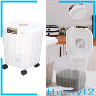 [HOMYL2] ถังเก็บอาหาร พร้อมล้อเลื่อน กันรั่วซึม สําหรับเคาน์เตอร์ ธัญพืช