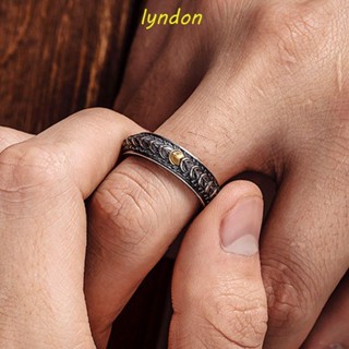 LYNDON เครื่องประดับผู้ชาย แหวนสเกล รูปมังกร ปรับได้ สไตล์พังก์