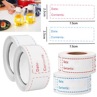 สติกเกอร์ฉลากกระดาษม้วนวันที่ ห้องครัว / ป้ายปิดผนึกบรรจุภัณฑ์ / สติกเกอร์เขียน ถอดออกได้ ฉลากตู้เย็น / สติกเกอร์เก็บอาหาร มีกาวในตัว กันน้ํา