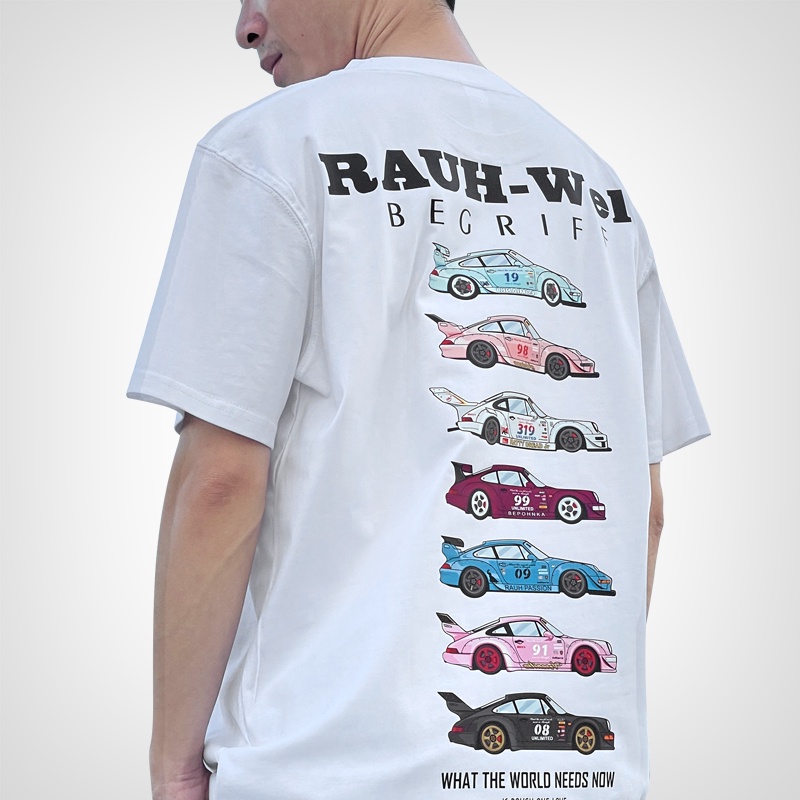 PORSCHE พร้อมส่ง เสื้อยืดแขนสั้น พิมพ์ลายรถยนต์ Attitude RWB 911