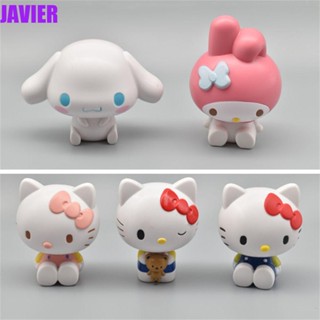 JAVIER ตุ๊กตาฟิกเกอร์ PVC อนิเมะ KT Cat My Melody Cinnamorolled สําหรับตกแต่งเค้ก