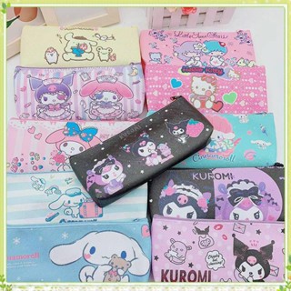 กระเป๋าดินสอ ขนาดใหญ่ จุของได้เยอะ ลาย Sanrio My Melody Kuromi Cinnamoroll สีแคนดี้ แบบเรียบง่าย สําหรับเด็กผู้ชาย และผู้หญิง