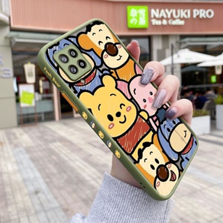 เคสซิลิโคนนิ่ม แบบใส ขอบสี่เหลี่ยม ลายการ์ตูนหมีพูห์ กันกระแทก สําหรับ Samsung A42 5G M42 5G