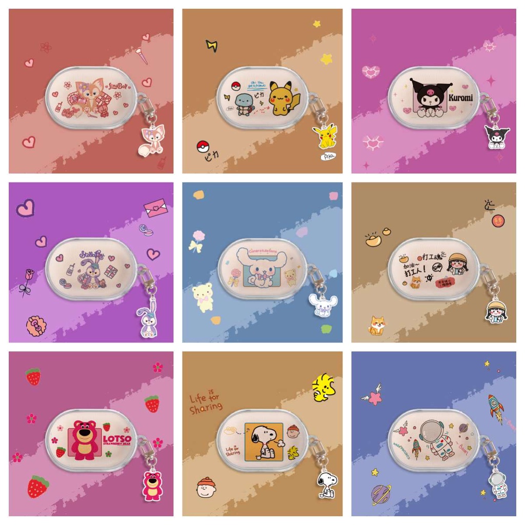 เคสหูฟัง TPU นิ่ม แบบใส ลายการ์ตูนหมีนักบินอวกาศน่ารัก พร้อมจี้ สําหรับ Beoplay E8 2.0 Beoplay E8 3.