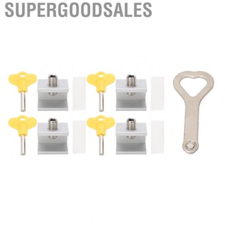 Supergoodsales Sliding Window Lock  Easy Installation 1 Key Windows Safety Locks Wide Application 4 Set for Room