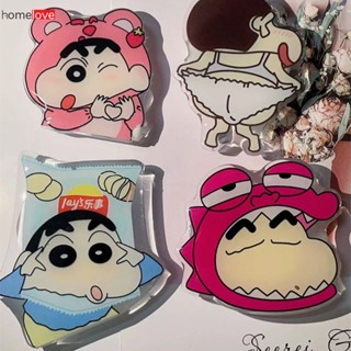 วางกาวถุงลมนิรภัยวงเล็บสร้างสรรค์ขี้เกียจยืดวงเล็บโทรศัพท์มือถือ Crayon Shinchan อะนิเมะการ์ตูนน่ารักอะคริลิ homelove