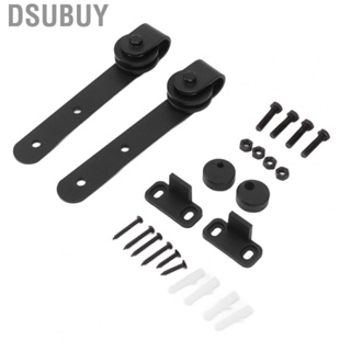 Dsubuy Cabinet Doors Sliding Hanging Rail Pulley  Carbon Steel High Stability Door Hardware Kit for Home