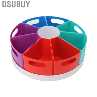 Dsubuy Rotating Desk Storage Box  360 Degree Colorful Pen Holder Table Stationery Organizer Removable Bins for Office Paint Brush