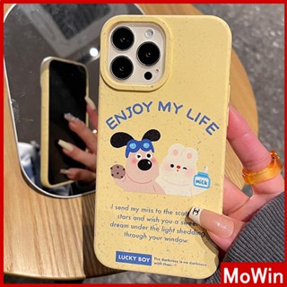 Mowin - เข้ากันได้สำหรับ เคสไอโฟน เคสไอโฟน11 เคส iphone 11 เคสโทรศัพท์เป็นมิตรกับสิ่งแวดล้อมเคสที่ย่อยสลายได้นุ่มกันกระแทกป้องกันสีเหลืองการ์ตูนน่ารักลูกสุนัขเข้ากันได้กับ iPhone 13 Pro max 12 Pro Max 11 xr xs max 7 8