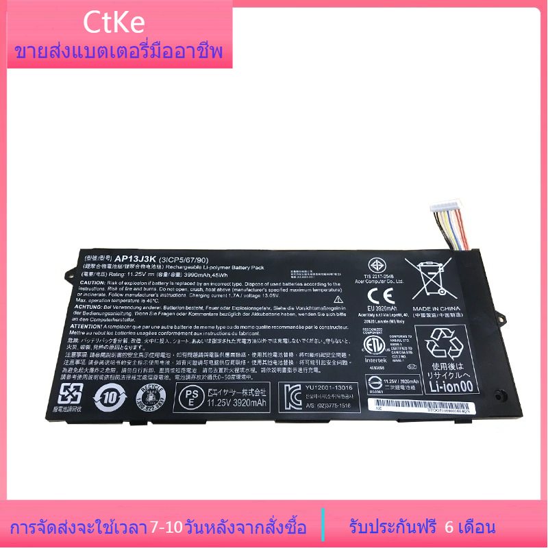 Ctke AP13J3K แล็ปท็อป แบตเตอรี่ For ACER Chromebook 11.6" C720 C720P C740 C720-2844 C740-C5U9 ZU1202