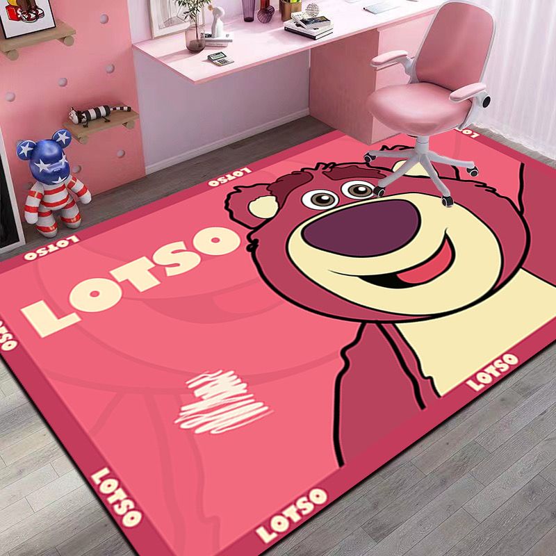 พรมปูพื้น ลายการ์ตูนหมีสตรอเบอร์รี่น่ารัก สําหรับห้องนอน ห้องนั่งเล่น โซฟา โต๊ะกาแฟ ผ้าห่มข้างเตียง - รูปที่ 3