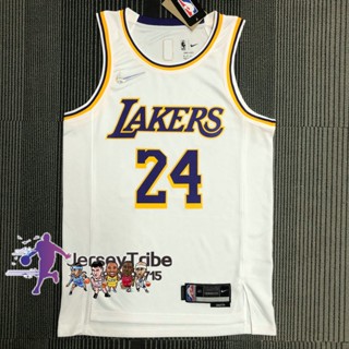 เสื้อกีฬาบาสเก็ตบอล ลายทีม Los Angeles Lakers 2021-22 NBA สําหรับผู้ชาย #24 เสื้อกีฬาแขนสั้น ลายทีม Kobe Bryant Association Jerseys สีขาว ครบรอบ 75 ปี 970095