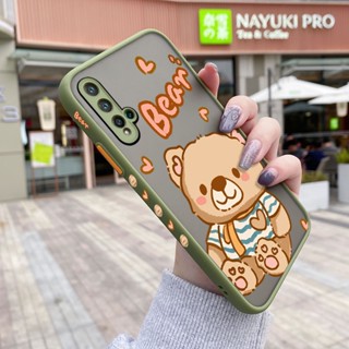 เคสโทรศัพท์มือถือ ซิลิโคนแข็ง ขอบสี่เหลี่ยม กันกระแทก ลายการ์ตูนหมีน่ารัก แฟชั่น สําหรับ Huawei P20 Lite 2019 Nova 5 Pro Nova 5i Pro