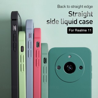 เคสซิลิโคนนิ่ม ขอบตรง ป้องกันเลนส์กล้อง สําหรับ Realme 11 11Pro Realme 11 Pro Plus