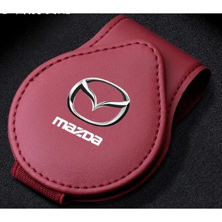 MAZDA LOGO car sun visor card business card leather storage folder CX-8 CX-5 CX-9 CX-7 RX-8 ATENZA CX-4 CX-30 MX-5 CX-30EV Axela interior modified storage glasses clip sunglasses flip holder