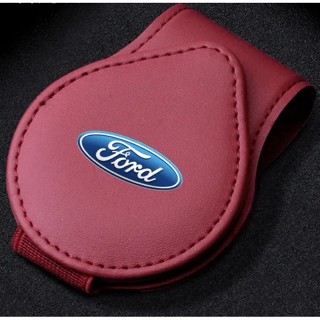 FORD LOGO car sun visor card business card leather storage clip MUSTANG F-150 Fiesta FOCUS ESCAPE EDGE EXPLORER Expedition mendeo interior modification storage glasses clip sunglasses flip holder