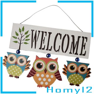 [HOMYL2] ป้ายไม้ ลาย WELCOME ขนาด 23x22 ซม. สําหรับตกแต่งประตู