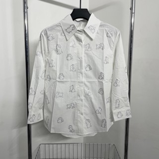 6NQK Alexander Wang @ 23 spring and summer new sweet cool style heavy industry cute rabbit pattern hot diamond decorative long sleeve sun protection all-match shirt