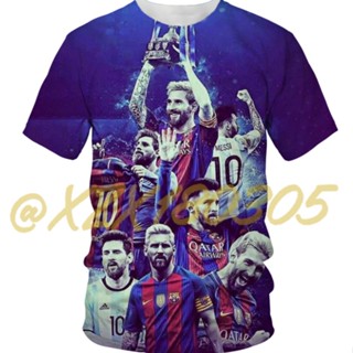 (ทั้งหมดในสต็อก Xzx180305) เสื้อยืดคอกลม แขนสั้น พิมพ์ลาย Lionel Messi 3D แฟชั่นฤดูร้อน สําหรับผู้ชาย และผู้หญิง 08