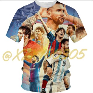 (ทั้งหมดในสต็อก Xzx180305) เสื้อยืดคอกลม แขนสั้น พิมพ์ลาย Lionel Messi 3D แฟชั่นฤดูร้อน สําหรับผู้ชาย และผู้หญิง 19