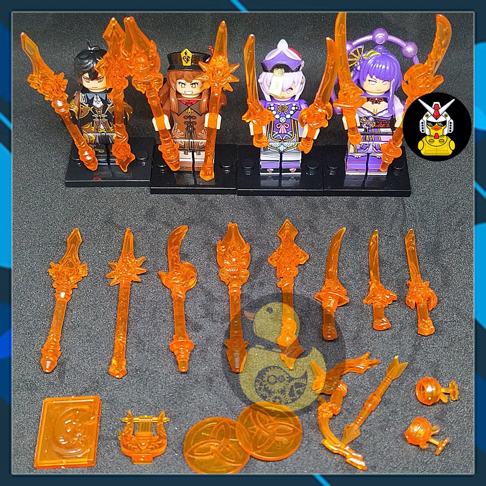 [ไม่ได้ทาสี - ไม่รวมฟิกเกอร์] Genshin Impact Model Genshin Impact Game Elemental Reaction อุปกรณ์อุป