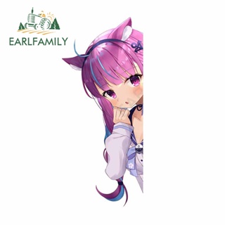 Earlfamily สติกเกอร์กันแดด กันน้ํา 13 ซม. x 5.6 ซม. สําหรับ Hololive Minato Aqua Peek