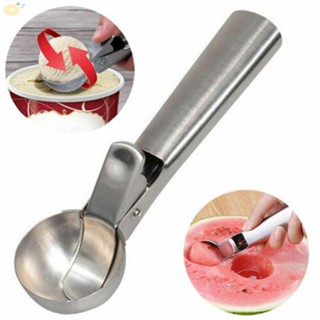 【VARSTR】Ice Cream Scoop Ball Scoop Ice Cream Ball Scoop Ice Cream Fruit Spoon Silver