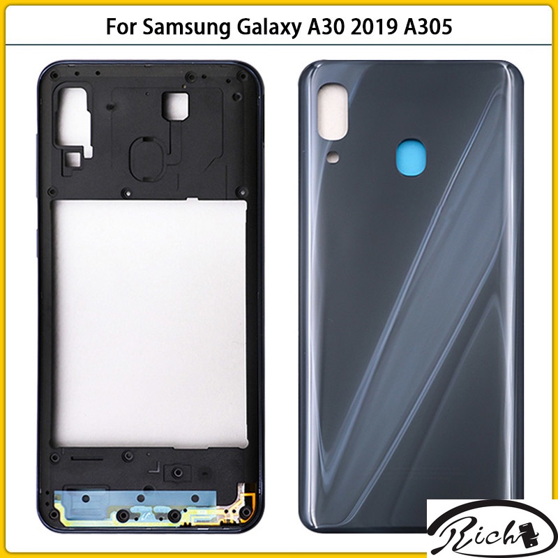 กรอบกลาง และฝาครอบแบตเตอรี่ ด้านหลัง แบบเปลี่ยน สําหรับ Samsung Galaxy A30 2019 A305 A305F SM-A305F