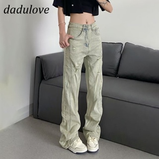 DaDulove💕 New American Ins High Street Retro Ripped Jeans Niche High Waist Wide Leg Pants Large Size Trousers