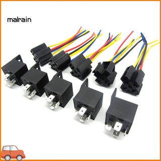 [Ma] รีเลย์รถยนต์ DC 12V SPDT 5 Pin 5 สาย พร้อมซ็อกเก็ต 30/40 แอมป์