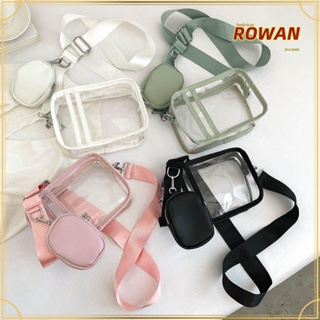 ROWANS กระเป๋าสะพายข้าง PVC ขนาดเล็ก สีใส พร้อมช่องใส่บัตร