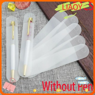 Liaoy กระเป๋าดินสอ ทรงกลม โปร่งแสง สีพื้น สไตล์นักธุรกิจ 5 ชิ้น