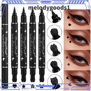 MELODYGOODS1 2 ชิ้น ปีก อายไลเนอร์ แสตมป์, กันน้ํา สีดํา ซีล อายไลเนอร์ ปากกา, ติดทนนาน ดอกไม้ ดาว ดวงจันทร์ อายไลน์เนอร์ ดินสอ สําหรับแต่งหน้า เครื่องมือ-ชุด