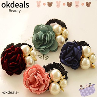 OKDEALS ที่คาดผม ผ้าซาติน ประดับไข่มุก สําหรับผู้หญิง