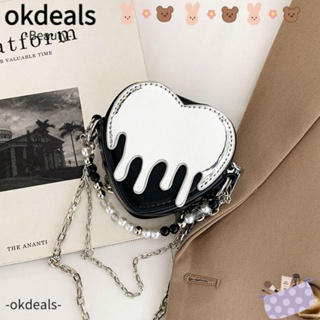 Okdeals กระเป๋าถือ กระเป๋าสะพายไหล่ แต่งสายโซ่ สําหรับผู้หญิง