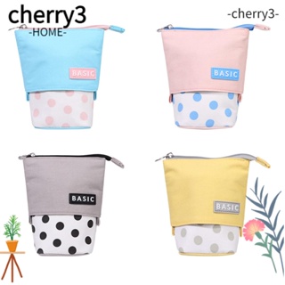 Cherry3 กระเป๋าดินสอ ผ้าแคนวาส มีซิป จุของได้เยอะ แฟชั่น สําหรับโรงเรียน